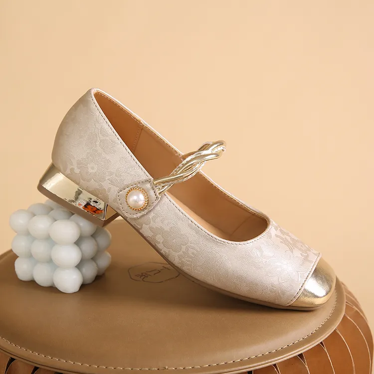 【翘颜品牌】秋季单鞋时尚浅口透气低跟软底气质百搭新中式单鞋332