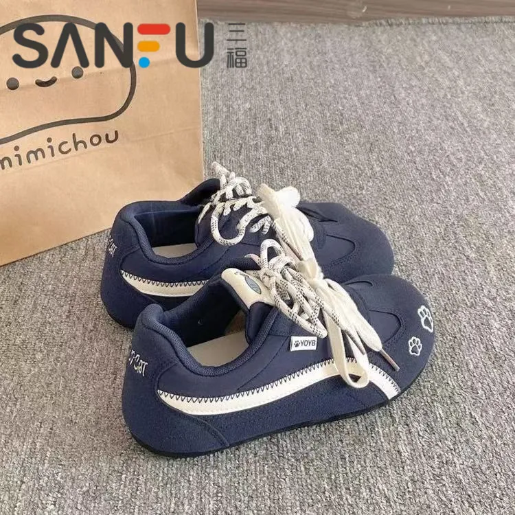 三福小众不撞款德训鞋子女2025新款爆款春秋百搭休闲小白鞋休闲鞋