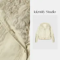  IDENTIFY冬季时尚小湖羊毛皮毛领拼接设计羽绒外套25AWTY1122048