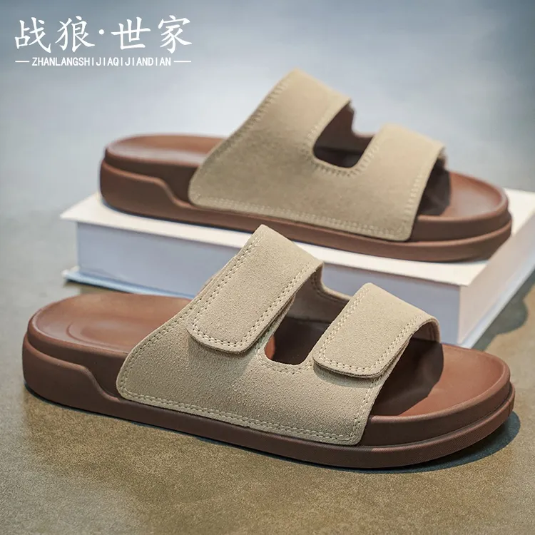 战狼世家博肯拖鞋男2026新款夏季外穿休闲软底一字拖男士沙滩凉鞋