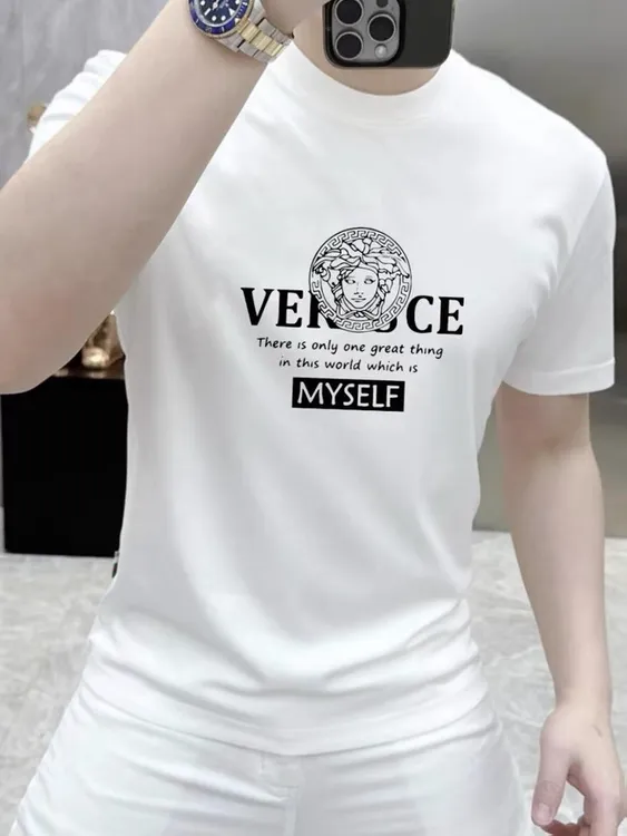 2025新款男士帅气时尚短袖T恤夏季潮百搭圆领纯棉半袖打底衫