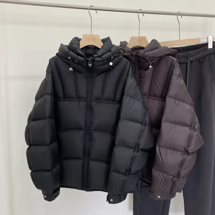 云朵泡芙90白鸭绒羽绒服男冬季连帽加厚保暖面包服情侣羽绒外套男