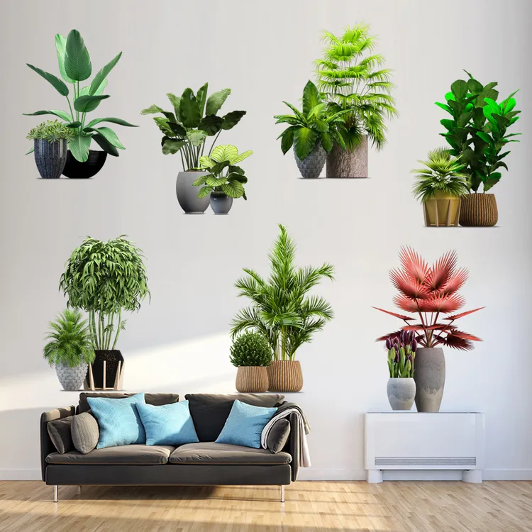 3D立体墙贴绿植KSR-28墙壁贴画卧室客厅装饰房间布置贴纸墙纸自粘