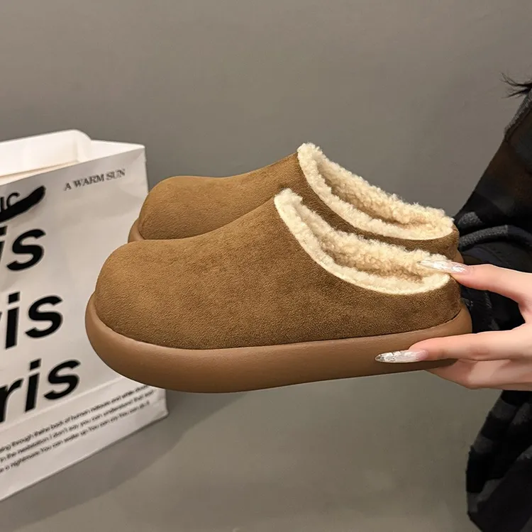 【小土豆】新款皮毛极简风加毛小土豆拖鞋加绒时尚休闲