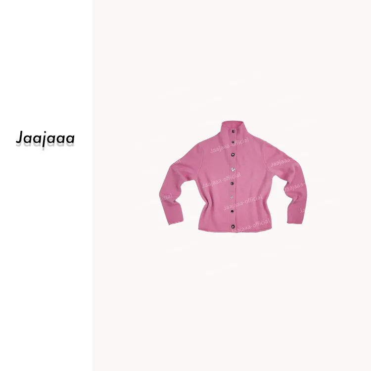 Jaajaaa依嫣然  冬季设计小众百搭纯色通勤百搭羊毛开衫/XAA