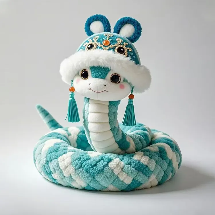 国风蛇宝宝公仔可爱毛绒玩偶礼物吉祥物超萌限定蛇年高颜值优雅