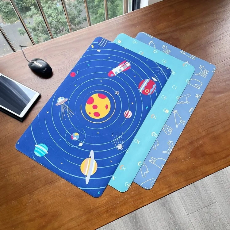 好大一张！出北欧尾单可爱卡通图案办公写字垫防滑橡胶桌垫鼠标垫