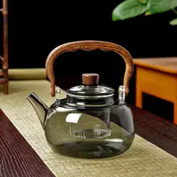 简约耐热玻璃提梁壶 可电陶炉煮茶两用茶壶 功夫花茶泡茶壶烧水壶