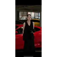 MOON【贵族黑裙】法式时尚设计高级感假两件V领连衣裙9769