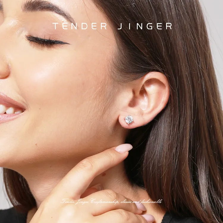 Tender Jinger 925银耳饰 ｜线下专供经典克拉冰糖百搭耳钉高级