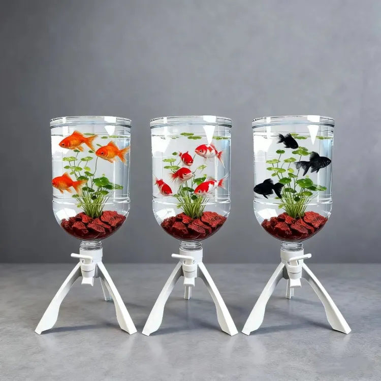 迷你款矿泉水桶养鱼简易改装支架送桶5升