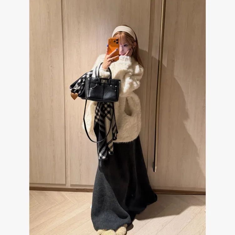 人造皮草 正版【陨石冰川】慵懒风中长款厚款外套大衣女