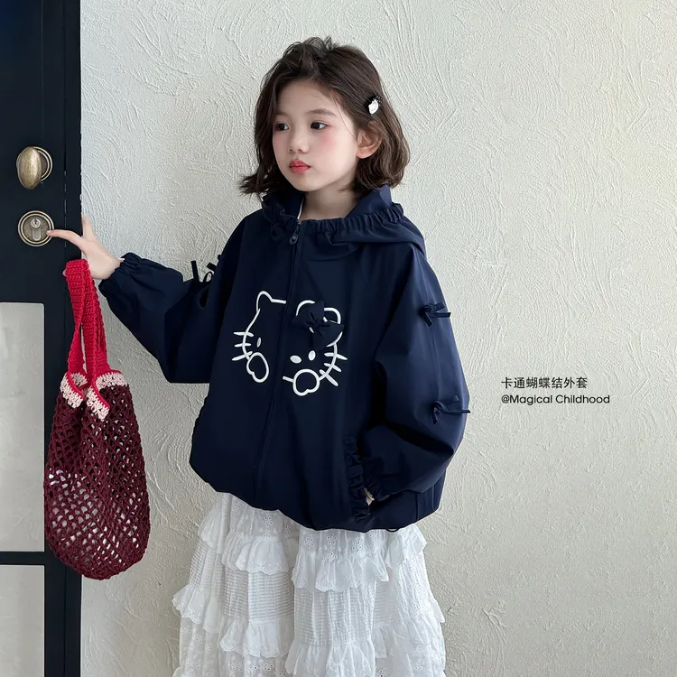 女童外套春秋2025新款洋气童装小女孩超好看韩系上衣儿童长款夹克