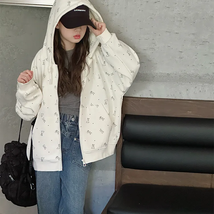 女童外套秋款洋气时尚大童女孩连帽上衣10到15岁秋季韩版儿童衣服