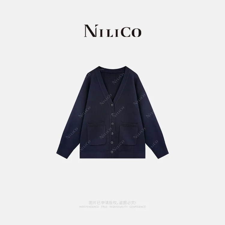 NILICO【风雅】澳大利亚羊毛经典落肩宽松外搭叠穿外套