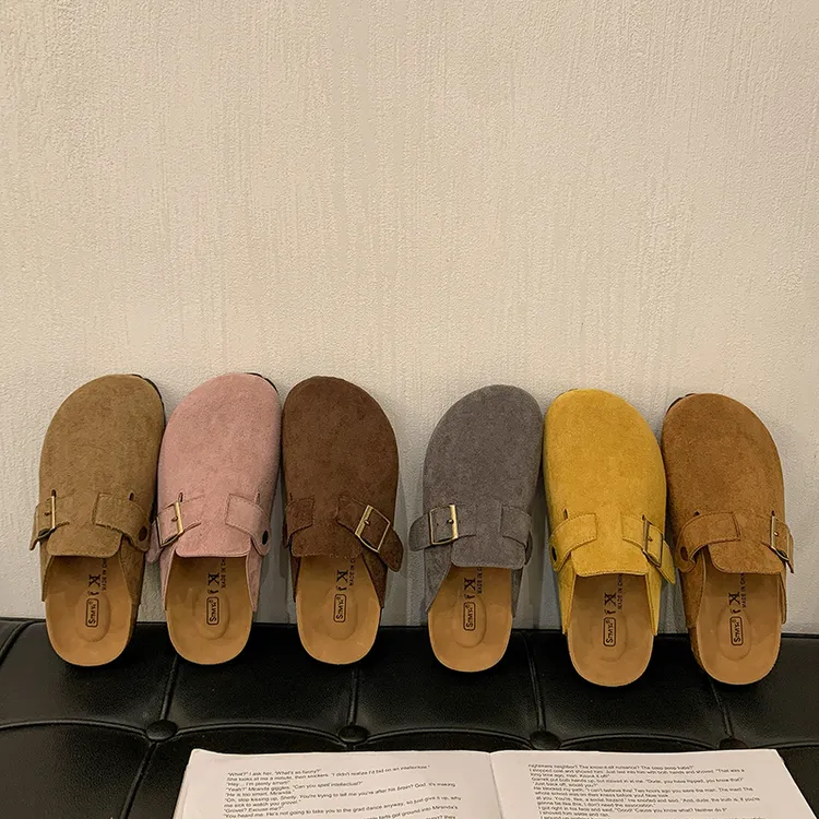 复古包头勃肯拖鞋女外穿2025新款春夏无后跟森女风一脚蹬懒人半拖
