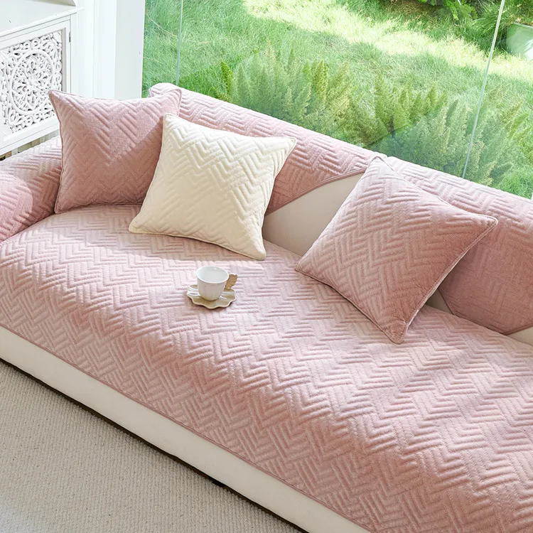 专柜品质 现代简约沙发垫秋冬毛绒新款沙发套罩巾防滑沙发坐垫子
