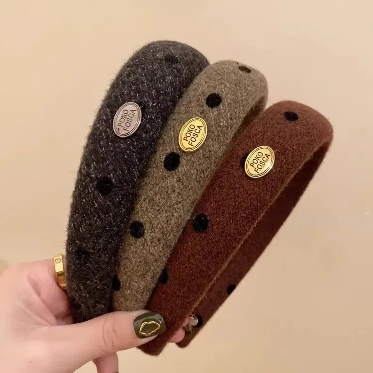 法式高级感毛呢高颅顶发箍气质甜美波点头箍女新款百搭发卡