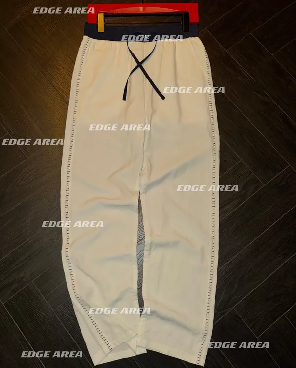 【EDGE AREA】夏季轻奢天然纤维手工缝线天丝亚麻混纺垂感直筒8803