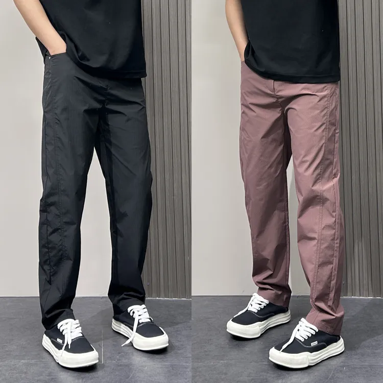 潮流宽松直筒运动裤痞帅阔腿弯刀裤男夏季薄款纯色速干透气休闲裤