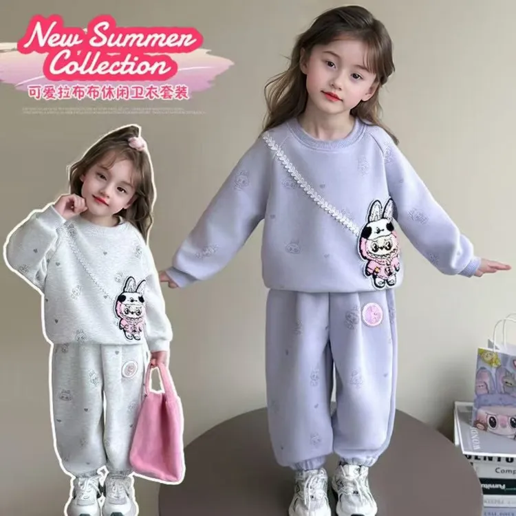 【25秋季上新】发光女孩长袖卫衣套装秋款时尚两件套