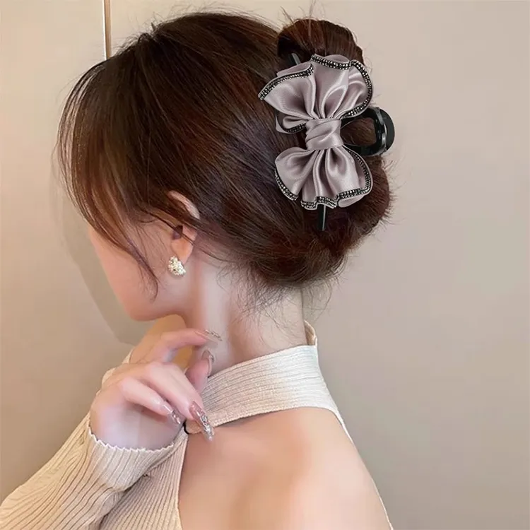 韩版轻奢女后脑勺蝴蝶结抓夹高级感大号发量多鲨鱼夹气质网红发饰