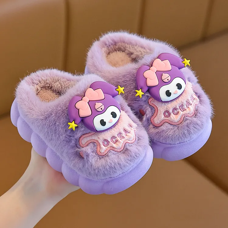 儿童棉拖鞋秋冬季新款女童公主风时尚韩版潮流毛绒保暖宝宝棉鞋