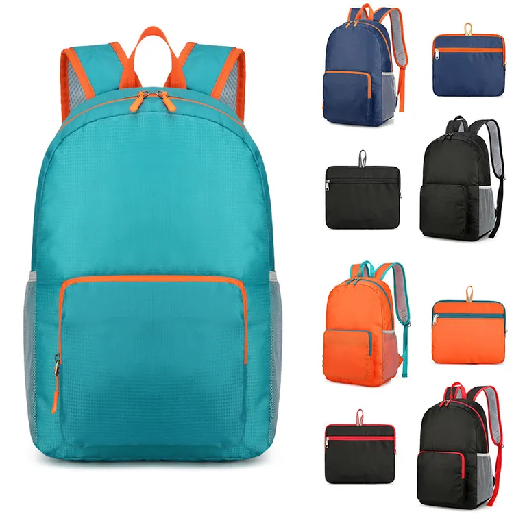 新款跨境新款时尚简约轻便折叠包徒步骑行背包户外露营运动包