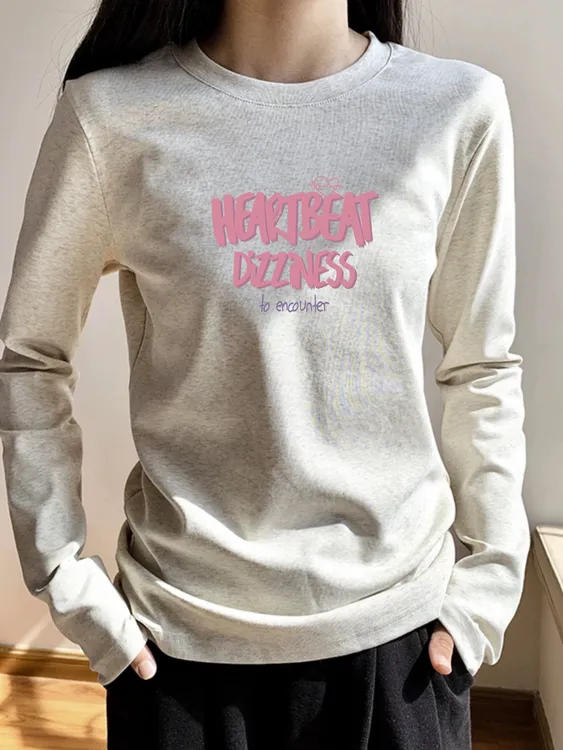 新款韩系漂亮简约内搭长袖打底衫春秋冬叠穿圆领正肩T恤女款上衣