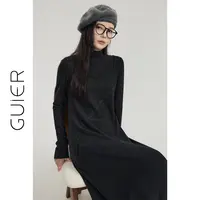 GUIER/桂儿 知性温暖！内搭连衣裙女春秋高级法式毛衣裙子G4666