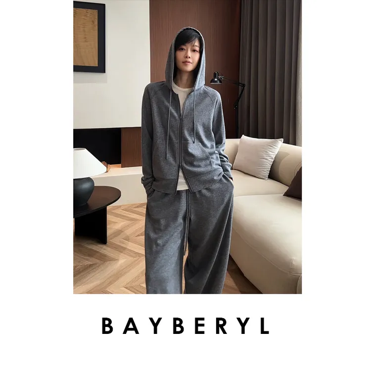BAYBERY老贝不费力套*装深浅灰可水洗连帽秋卫衣NT5H1304-9/10