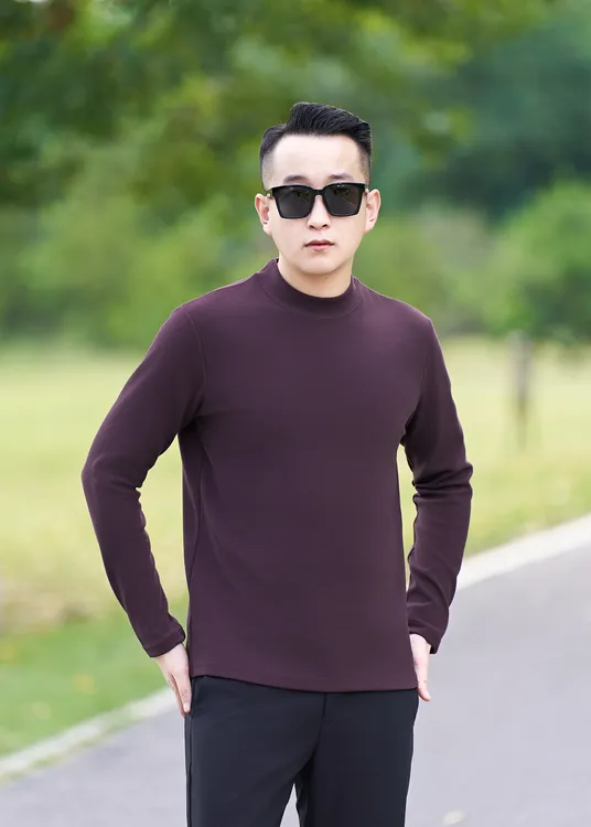 【羊绒蛋白保暖衣】秋冬款男士粗针斜纹保暖打底衫柔软亲肤时尚百搭