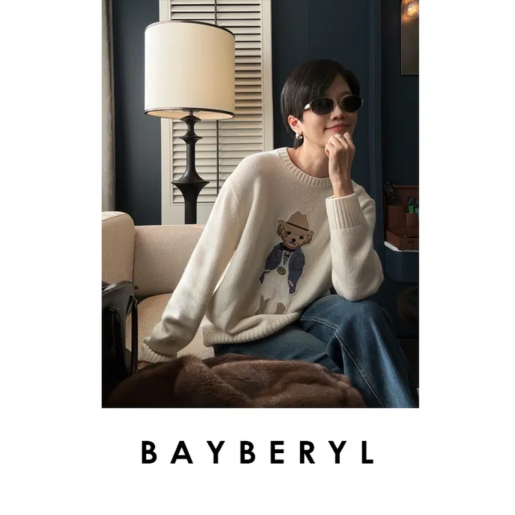 CC12-BAYBERYL老贝迪克小熊*重工羊绒减龄秋针织衫ZZS5G0243-9/27