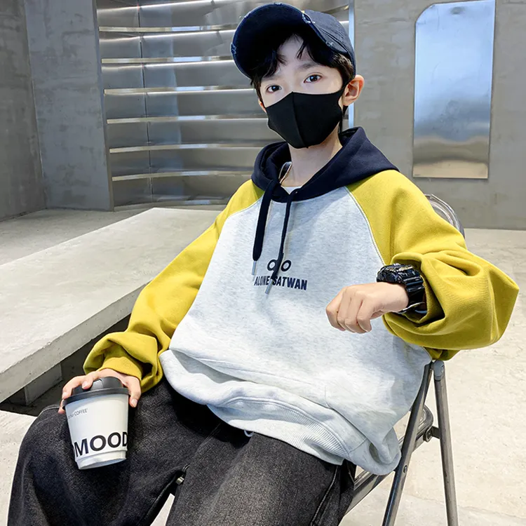 儿童装男童秋装连帽卫衣2025新款春秋款中大童秋冬加绒男孩上衣潮