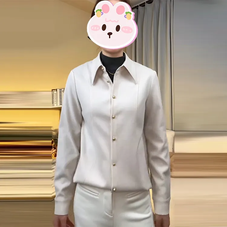 2025冬季新款纯色POLO领衬衫女韩系宽松显瘦气质通勤休闲百搭上衣