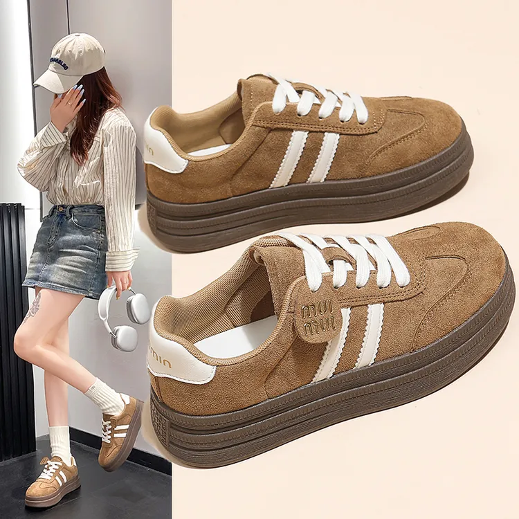 2025新款厚底秋季德训鞋时尚休闲鞋小众时尚休闲鞋爆款百搭女鞋子