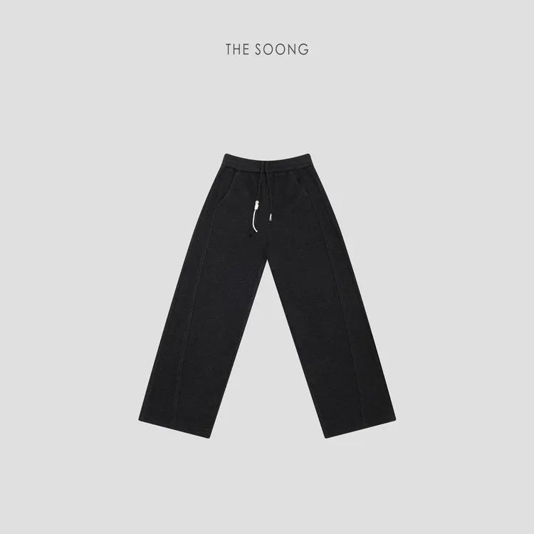 THESOONG|"雾面暖感"醋酸羊毛缎面锁温云绒暖感中腰休闲裤WKZ8266