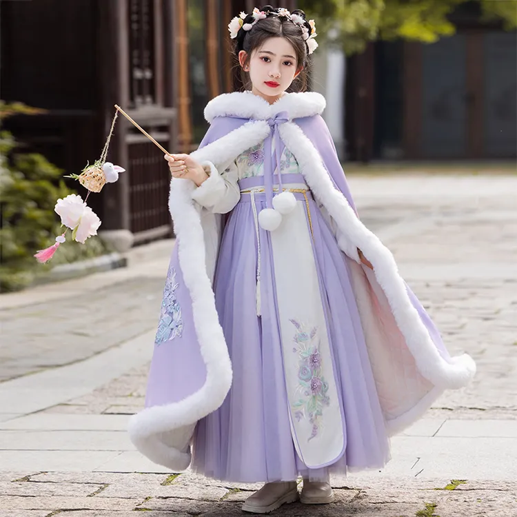 SL2574汉服女童冬款中国风古装冬季唐装2025新款女孩儿童古风裙子