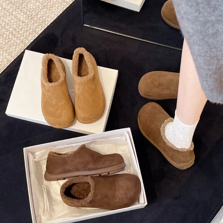 【现货】小土豆字母加绒加厚棉靴毛靴棉鞋雪地靴休闲风2025年冬季