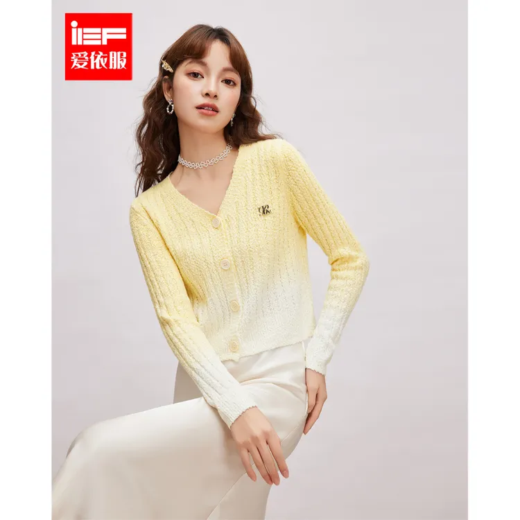 商场同款IEF/爱依服2025夏秋季新款风显瘦毛织外套欧若风流光风