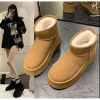 周冬雨同款冬季百搭加绒加厚时尚短款雪地靴 5853-1