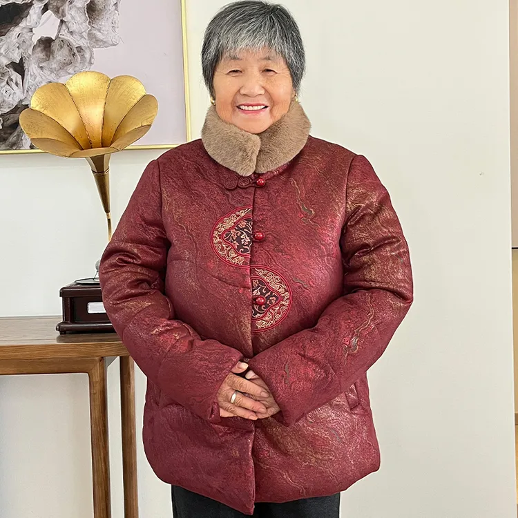 奶奶冬装棉服外套女中老年妈妈装加绒保暖棉衣老年人唐装棉袄