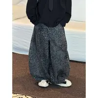 现货THE LUHAN【野性松弛】秋季阔腿休闲裤亲子装大童豹纹裤子25639