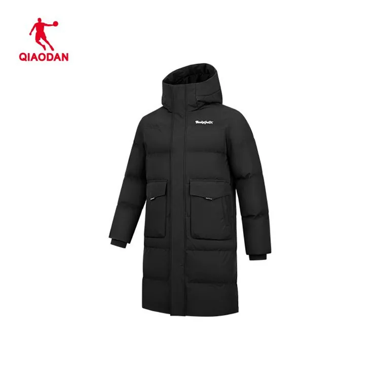 乔丹羽绒服男中长款2025冬季防泼水保暖鸭绒外套男QDAGM3261015B