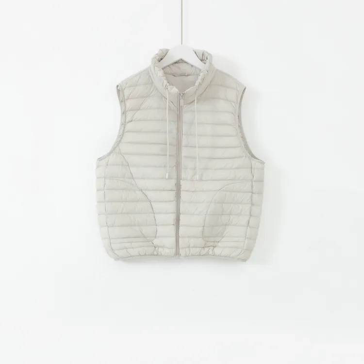 几里与麻 休闲百搭立领抽绳羽绒马甲 衣长61胸围119 2101352