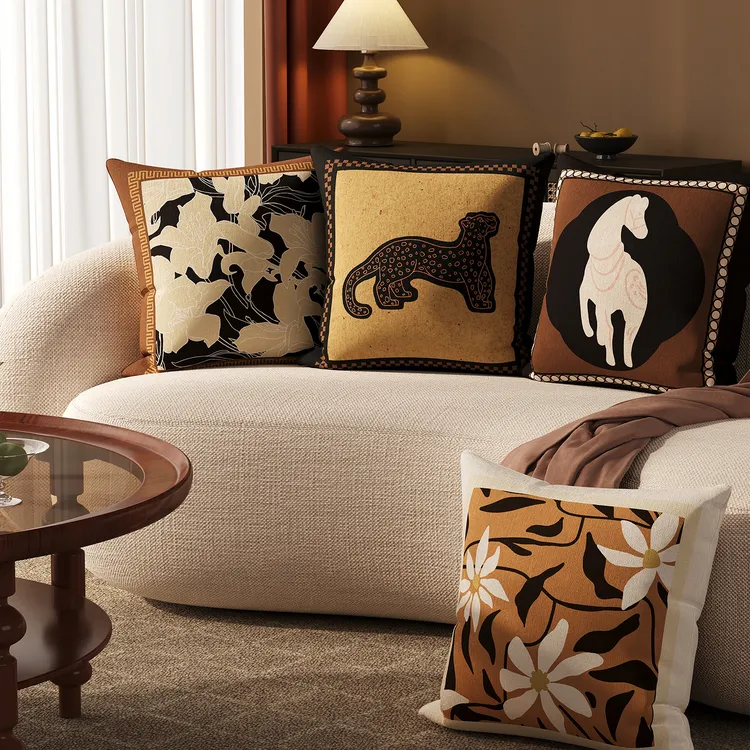 中古风抱枕沙发客厅轻奢高级感靠垫靠枕新中式午休枕枕芯枕套套装