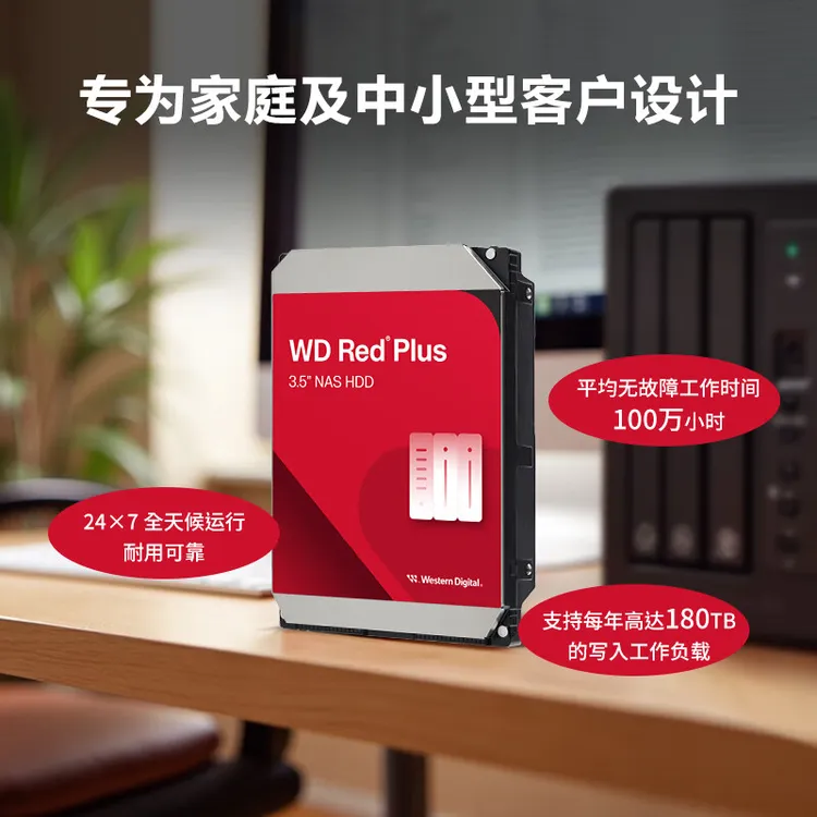 红盘Plus大容量NAS网络存储器机械硬盘数据存储垂直式