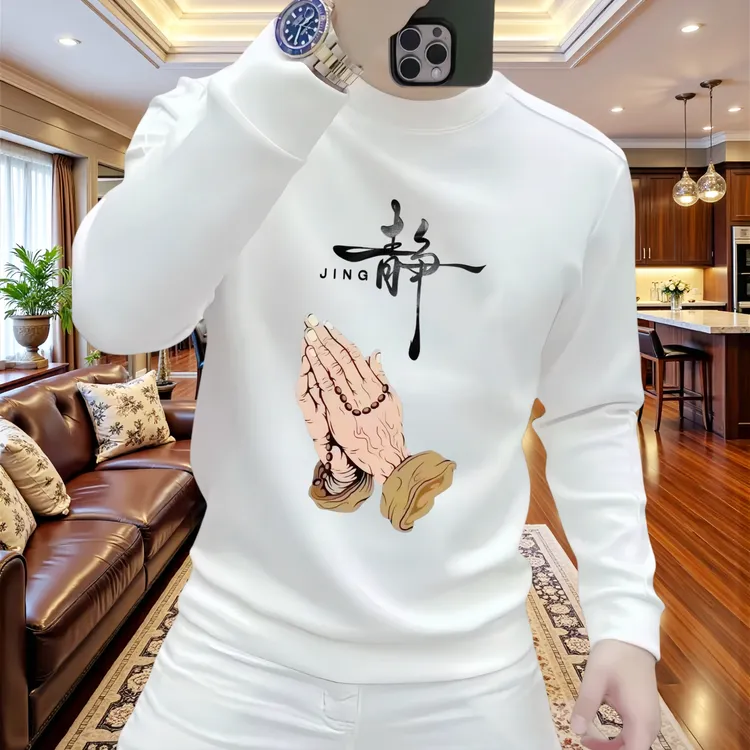 2025新款卫衣男重磅潮流百搭轻奢圆领长袖秋冬薄款加绒加厚