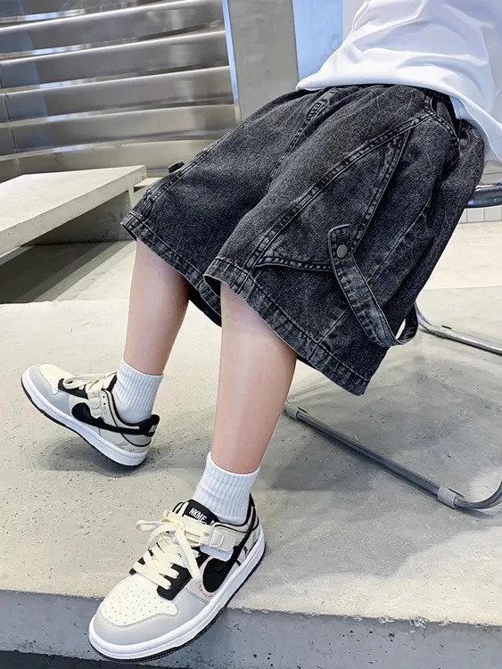 男童牛仔裤短裤夏季2025新款中大儿童夏装裤子男孩夏款五分中裤潮