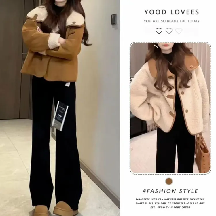 冬季宽松型纯色直下摆防风短外套春秋百搭外套